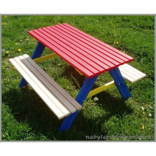 Dětský zahradní set Piknik -červený stůl